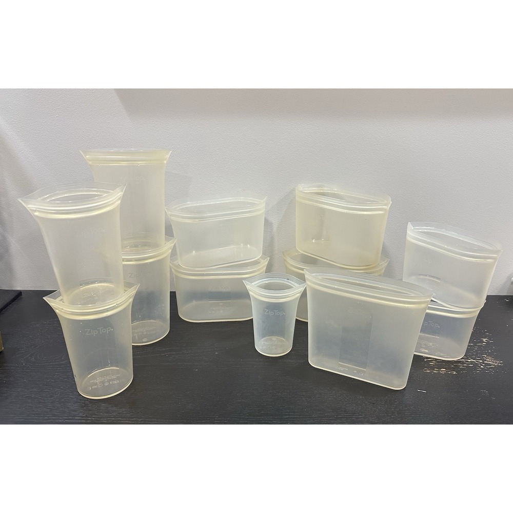ZIP TOP Silicone Food Storage 12-PC Mixed Lot  Reusable